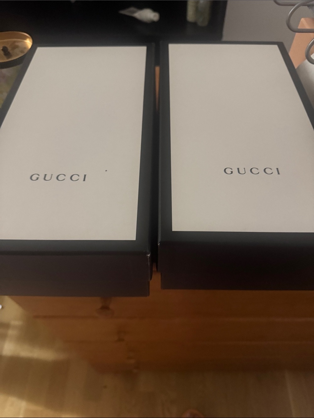 Gucci White & Black Branded Shoe Boxes Duo